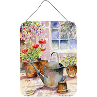 "Caroline's Treasures Watering Can Flowers Wall or Door Hanging Prints BMBO0303DS1216, 16HX12W, Multicolor"