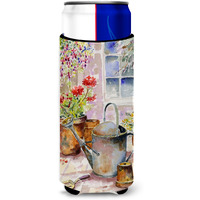 "Caroline's Treasures Watering Can Flowers Michelob Ultra Koozies for Slim Cans, Multicolor"