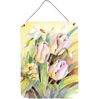 "Caroline's Treasures Tulips and Narcisuss Wall or Door Hanging Prints BMBO0425DS1216, 16HX12W, Multicolor"