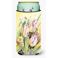 "Caroline's Treasures Tulips and Narcissus Tall Boy Koozie Hugger, Multicolor"
