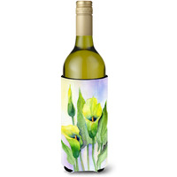 "Caroline's Treasures Lilies by Maureen Benfield Wine Bottle Koozie Hugger, 750ml, Multicolor"