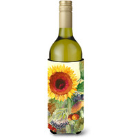 "Caroline's Treasures Autumn Flowers I by Maureen Benfield Wine Bottle Koozie Hugger, 750ml, Multicolor"