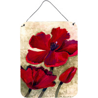 "Caroline's Treasures Red Tulip by Maureen Bonfield Wall or Door Hanging Prints BMBO0734DS1216, 16HX12W, Multicolor"