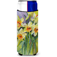 "Caroline's Treasures Daffodils by Maureen Benfield Michelob Ultra Koozies for Slim Cans, Multicolor"