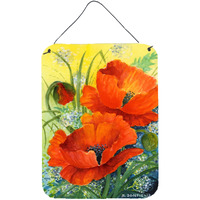 "Caroline's Treasures Poppies by Maureen Bonfield Wall or Door Hanging Prints BMBO0946DS1216, 16HX12W, Multicolor"
