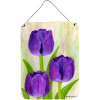 "Caroline's Treasures Purple Tulips by Maureen Bonfield Wall or Door Hanging Prints BMBO1033DS1216, 16""H x 12""W, Multicolor"