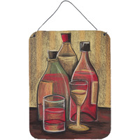 "Caroline's Treasures Bottles and Glasses Wine Wall or Door Hanging Prints BTBU0169DS1216, 16HX12W, Multicolor"