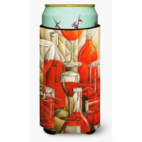 "Caroline's Treasures Red Wine Bottles and Glasses Tall Boy Koozie Hugger, Multicolor"