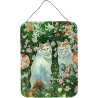 "Caroline's Treasures Cats In Garden by Debbie Cook Wall or Door Hanging Prints CDCO0151DS1216, 16HX12W, Multicolor"