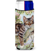 "Caroline's Treasures Sleepy Cat by Debbie Cook Michelob Ultra Koozies for Slim Cans, Multicolor"