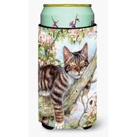 "Caroline's Treasures Sleepy Cat by Debbie Cook Tall Boy Beverage Insulator Hugger, Multicolor"