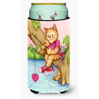 "Caroline's Treasures CDCO0320TBC ""Valentine Cat Fishing For Love"" Tall Boy Beverage Insulator Hugger, Multicolor"
