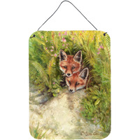 "Caroline's Treasures Fox Cubs Peepers by Debbie Cook Wall or Door Hanging Prints CDCO0324DS1216, 16""H x 12""W, Multicolor"