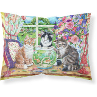 "Caroline's Treasures Cats Just Looking in the fish bowl Fabric Standard Pillowcase CDCO0325PILLOWCASE, Multicolor"