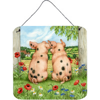 "Caroline's Treasures Pigs Side by Debbie Cook Wall or Door Hanging Prints CDCO0354DS66, 6HX6W, Multicolor"