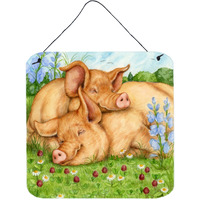 "Caroline's Treasures Pigs Tamworths In Clover Wall or Door Hanging Prints CDCO0358DS66, 6HX6W, Multicolor"