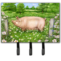 "Caroline's Treasures Pig In Dasies by Debbie Cook Leash or Key Holder CDCO0374TH68, Triple, Multicolor"