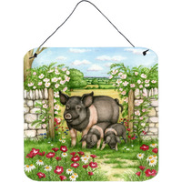 "Caroline's Treasures Pigs Rosie and Piglets Wall or Door Hanging Prints CDCO0375DS66, 6HX6W, Multicolor"