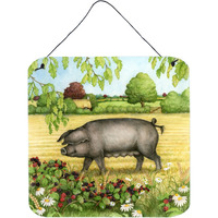 "Caroline's Treasures Pigs Bramble in Berries Wall or Door Hanging Prints CDCO0376DS66, 6HX6W, Multicolor"