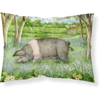 "Caroline's Treasures Pig In Bluebells by Debbie Cook Fabric Standard Pillowcase CDCO0377PILLOWCASE, Multicolor"