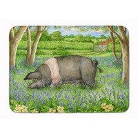 "Caroline's Treasures Pig In Bluebells by Debbie Cook Floor Mat, 19"" x 27"", Multicolor"