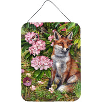 "Caroline's Treasures Fox Waiting in Flowers Wall or Door Hanging Prints CDCO0442DS1216, 16""H x 12""W, Multicolor"