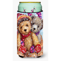 "Caroline's Treasures CDCO0461TBC ""Winter Snow Teddy Bears"" Tall Boy Beverage Insulator Hugger, Multicolor"