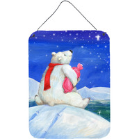 "Caroline's Treasures Polar Bear with Hot Water Bottle Wall or Door Hanging Prints CDCO0488DS1216, 16""H x 12""W, Multicolor"