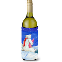 "Caroline's Treasures CDCO0488LITERK ""Polar Bear with Hot Water Bottle"" Wine Bottle Beverage Insulator Hugger, 750ml, Multicolor"