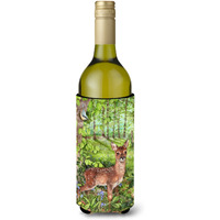 "Caroline's Treasures CDCO0504LITERK ""European Roe Deer Fawn"" Wine Bottle Beverage Insulator Hugger, 750ml, Multicolor"