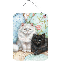 "Caroline's Treasures A Black White Cat Wall or Door Hanging Prints CDCO0510DS1216, 16""H x 12""W, Multicolor"