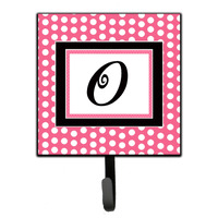 "Caroline's Treasures CJ1001-OSH4 Letter O Initial Monogram-Pink Black Polka Dots Leash Holder or Key Hook, Small, Multicolor"