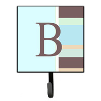 "Caroline's Treasures CJ1003-BSH4 Letter B Initial Monogram-Blue Stripes Leash Holder or Key Hook, Small, Multicolor"