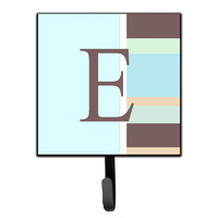 "Caroline's Treasures CJ1003-ESH4 Letter E Initial Monogram-Blue Stripes Leash Holder or Key Hook, Small, Multicolor"