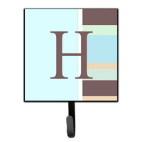 "Caroline's Treasures CJ1003-HSH4 Letter H Initial Monogram-Blue Stripes Leash Holder or Key Hook, Small, Multicolor"
