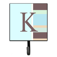 "Caroline's Treasures CJ1003-KSH4 Letter K Initial Monogram-Blue Stripes Leash Holder or Key Hook, Small, Multicolor"