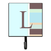 "Caroline's Treasures CJ1003-LSH4 Letter L Initial Monogram-Blue Stripes Leash Holder or Key Hook, Small, Multicolor"