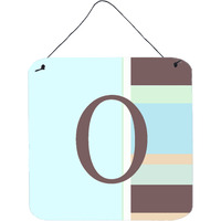 "Caroline's Treasures Letter O Initial with Monogram-Blue Stripes Wall or Door Hanging Prints, 6 x 6"", Multicolor"