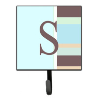 "Caroline's Treasures CJ1003-SSH4 Letter S Initial Monogram-Blue Stripes Leash Holder or Key Hook, Small, Multicolor"