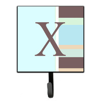 "Caroline's Treasures CJ1003-XSH4 Letter X Initial Monogram-Blue Stripes Leash Holder or Key Hook, Small, Multicolor"