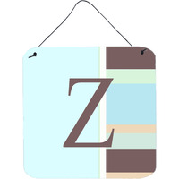"Caroline's Treasures Letter Z Initial with Monogram-Blue Stripes Wall or Door Hanging Prints, 6 x 6"", Multicolor"