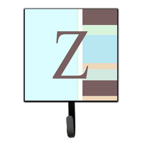 "Caroline's Treasures CJ1003-ZSH4 Letter Z Initial Monogram-Blue Stripes Leash Holder or Key Hook, Small, Multicolor"