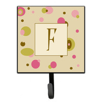 "Caroline's Treasures CJ1004-FSH4 Letter F Initial Monogram-Tan Dots Leash Holder or Key Hook, Small, Multicolor"