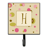 "Caroline's Treasures CJ1004-HSH4 Letter H Initial Monogram-Tan Dots Leash Holder or Key Hook, Small, Multicolor"