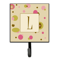 "Caroline's Treasures CJ1004-LSH4 Letter L Initial Monogram-Tan Dots Leash Holder or Key Hook, Small, Multicolor"