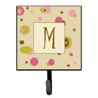 "Caroline's Treasures CJ1004-MSH4 Letter M Initial Monogram-Tan Dots Leash Holder or Key Hook, Small, Multicolor"