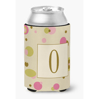 Letter O Initial Monogram - Tan Dots Can or Bottle Beverage Insulator Hugger