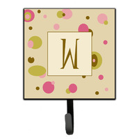 "Caroline's Treasures CJ1004-WSH4 Letter W Initial Monogram-Tan Dots Leash Holder or Key Hook, Small, Multicolor"