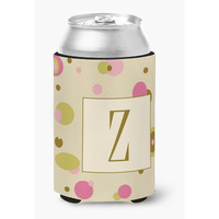 Letter Z Initial Monogram - Tan Dots Can or Bottle Beverage Insulator Hugger