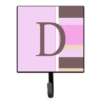 "Caroline's Treasures CJ1005-DSH4 Letter D Initial Monogram-Pink Stripes Leash Holder or Key Hook, Small, Multicolor"